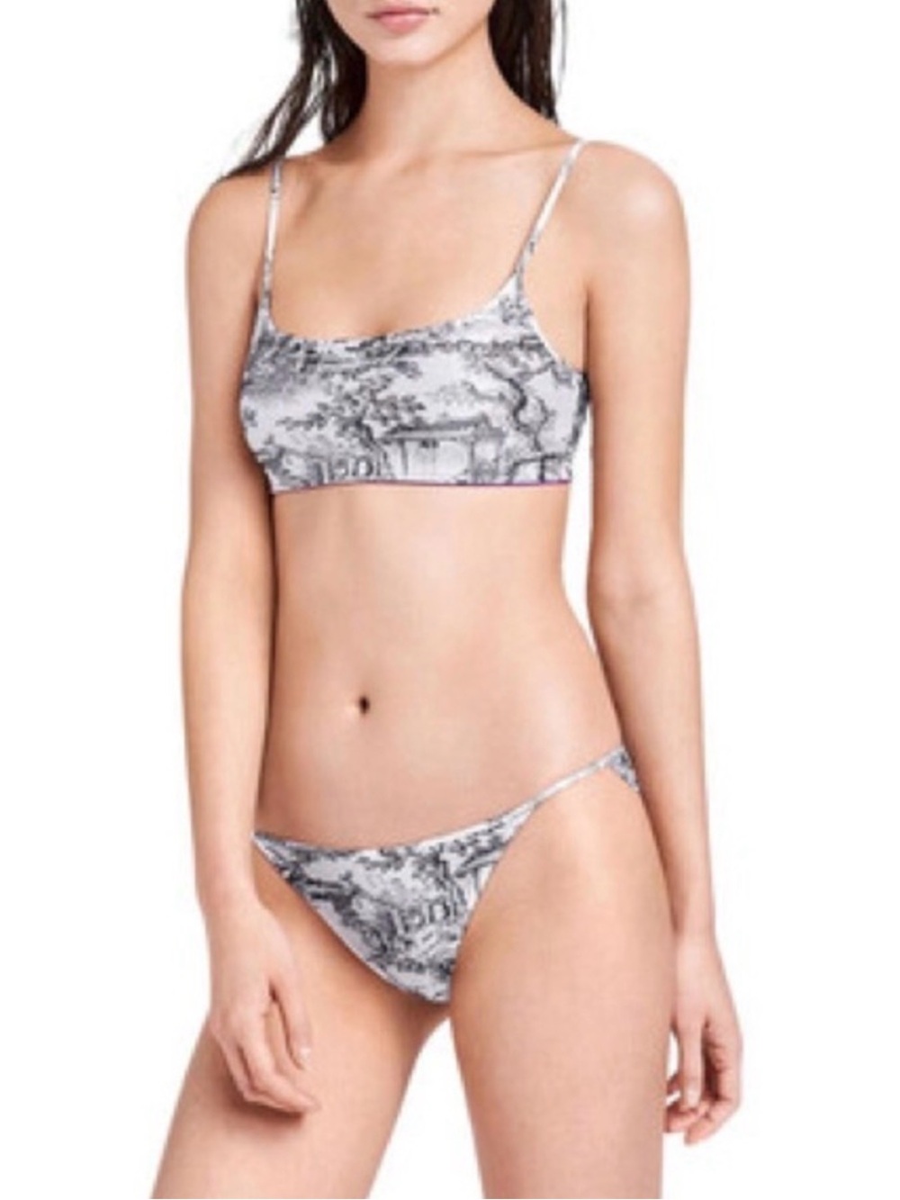 Wolford Antoinette Reversible Bikini Swim Top Toile Print XS brand new